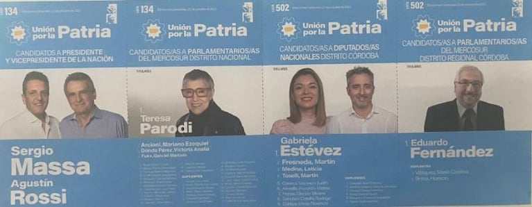 Así serán las cinco boletas para votar en las elecciones presidenciales en Córdoba