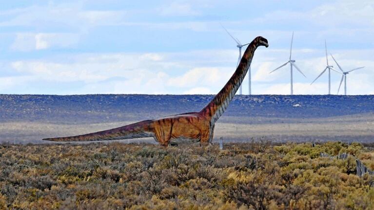 Así sería el paisaje actual del desierto patagónico para el "Titán" si hubiera sobrevivido.