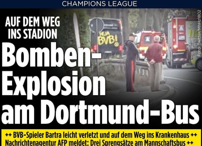 Atacaron el micro del Borussia Dortmund: un jugador herido