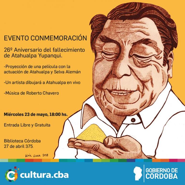 Atahualpa Yupanqui será homenajeado por la Biblioteca Córdoba