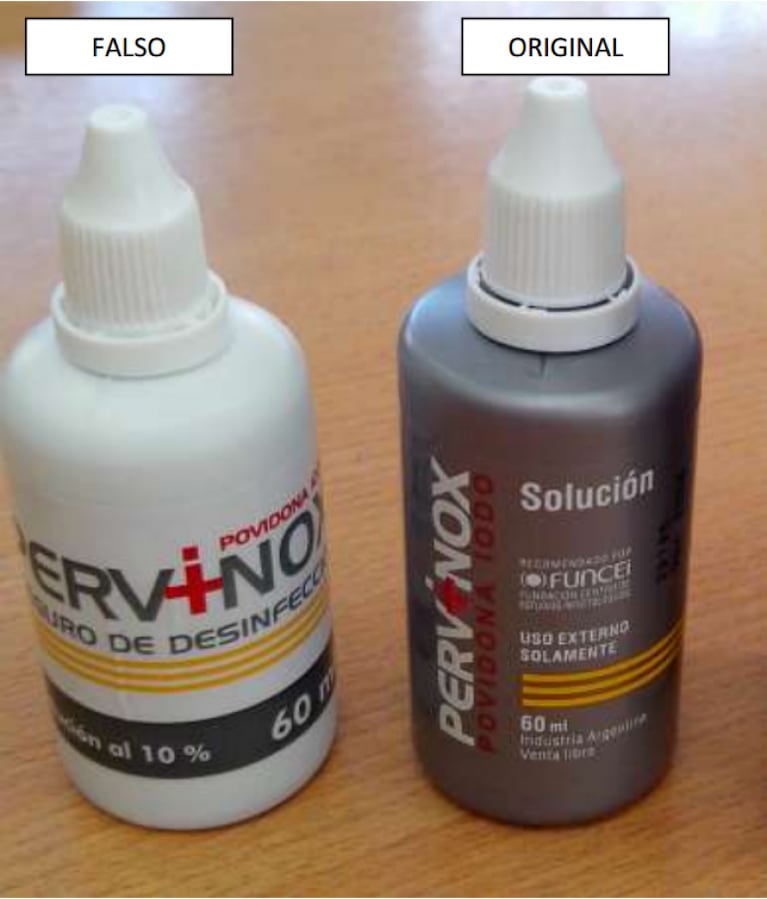 ¡Atención! Este es el envase del Pervinox trucho