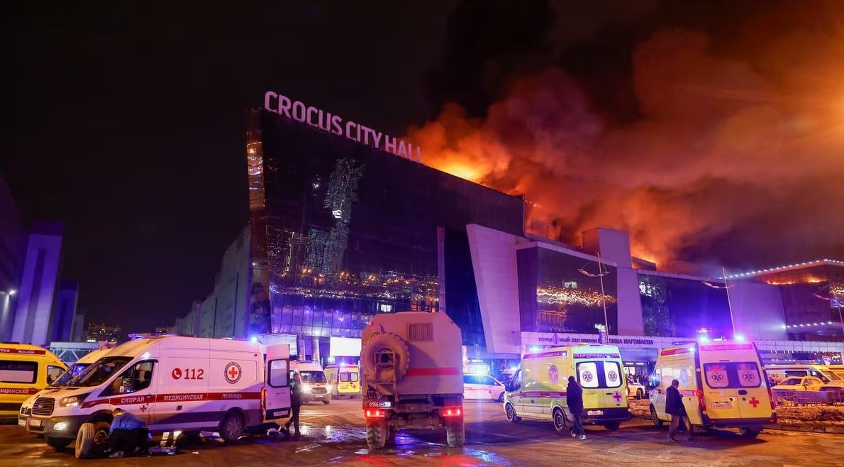 Atentado en la sala de conciertos de Crocus, Moscú (Rusia).