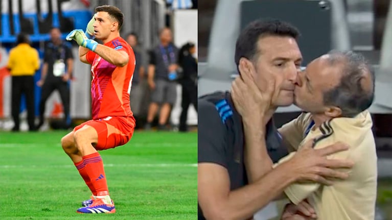 Bailecito del Dibu y piquito a Scaloni.