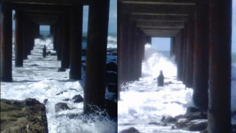 Bajó las fotos del muelle y encontró una aterradora imagen