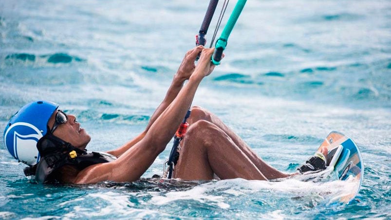  Barack Obama se animó a los deportes extremos en el Caribe.