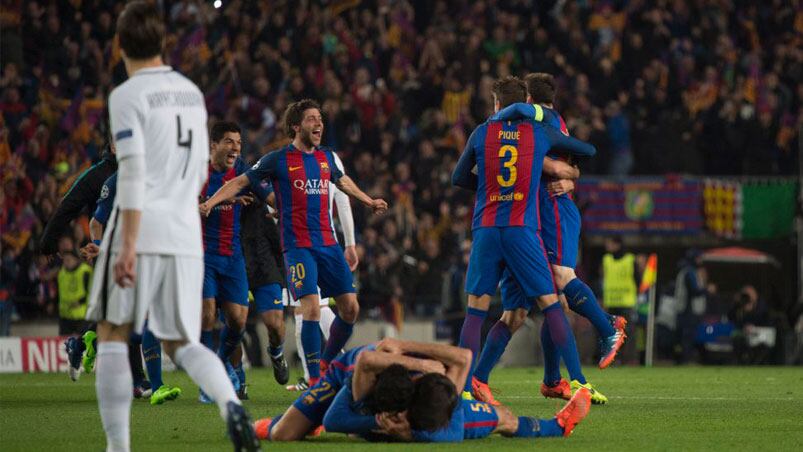 Barcelona festeja. PSG no lo puede creer. 