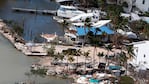 Barcos arrastrados, desechos y casas destruidas en Cayo Largo, Florida.  Foto:  AP