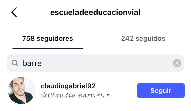 Barrelier, seguido por la Escuela de Educación Vial en Instagram.