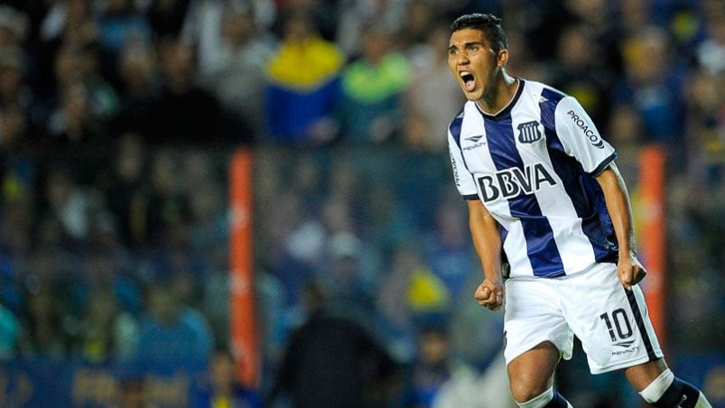 Bebelo Reynoso le dio la victoria al Albiazul en La Boca luego de 31 años. Foto: Prensa Talleres.