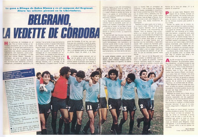 Belgrano campeón del Torneo Regional de 1986.