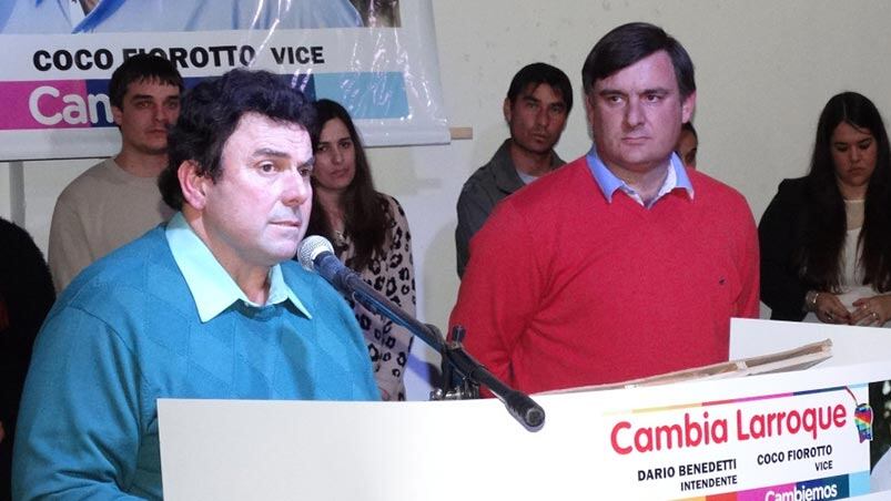 Benedetti, durante la campaña que lo terminó consagrando intendente.