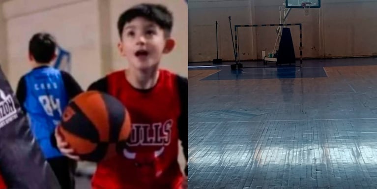 Benicio, de 8 años, murió aplastado por un arco de handball.