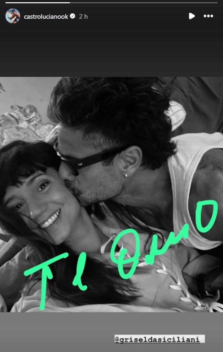 Beso y declaración de amor: la primera foto de Luciano Castro y Griselda Siciliani juntos