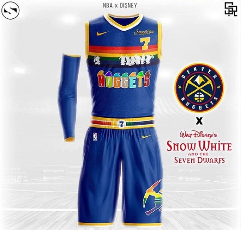 Blancanieves y los siete enanitos se quedaron con la camiseta de Denver Nuggets.