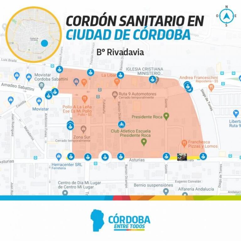 Bloqueo e hisopados masivos en barrios de Córdoba tras el positivo del municipal