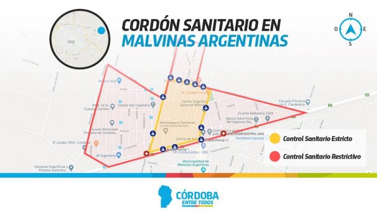 Bloqueo en Malvinas Argentinas tras la muerte de un hombre por coronavirus