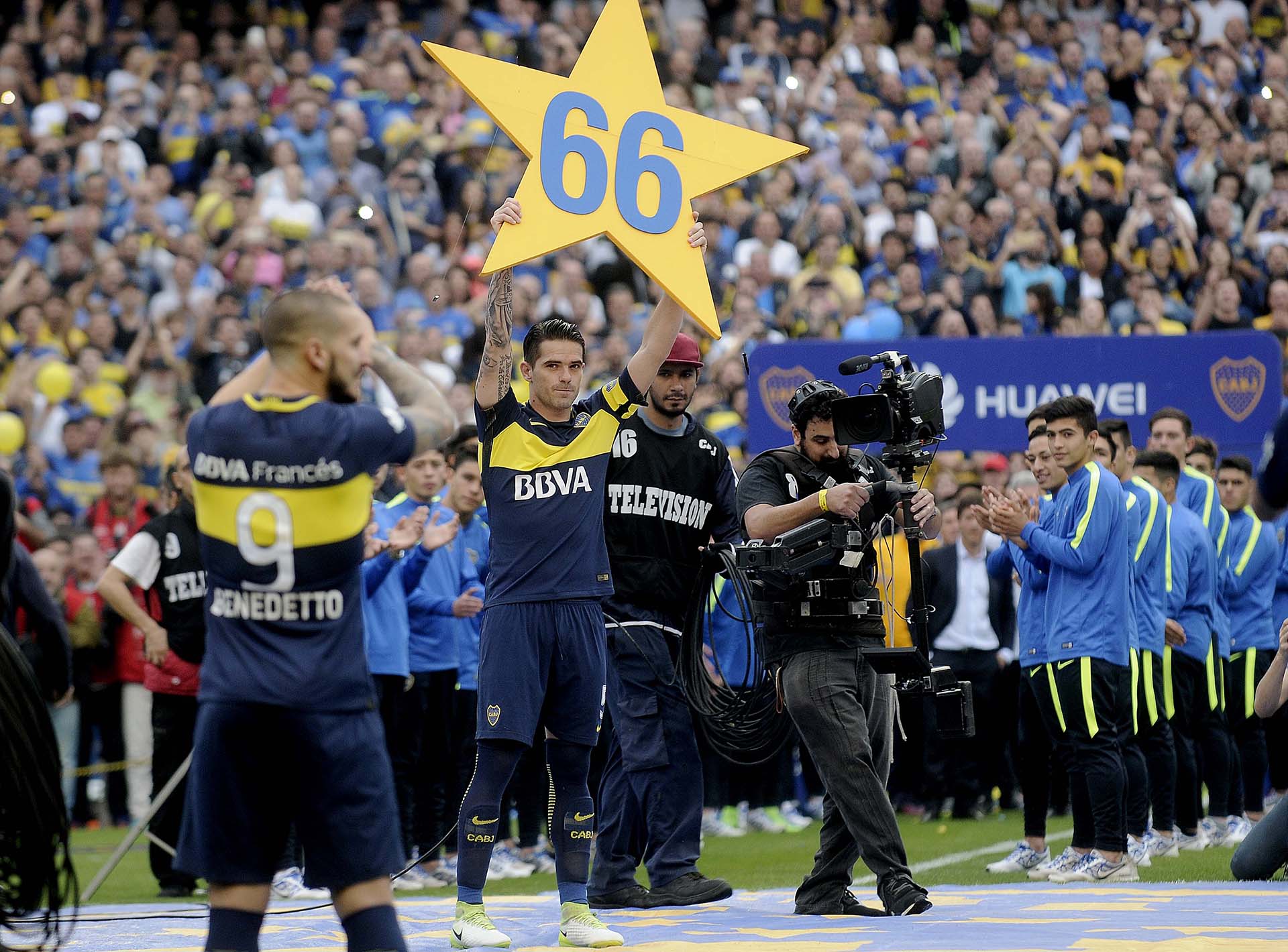 Boca festejó el título en la Bombonera. Foto: Infobae. 