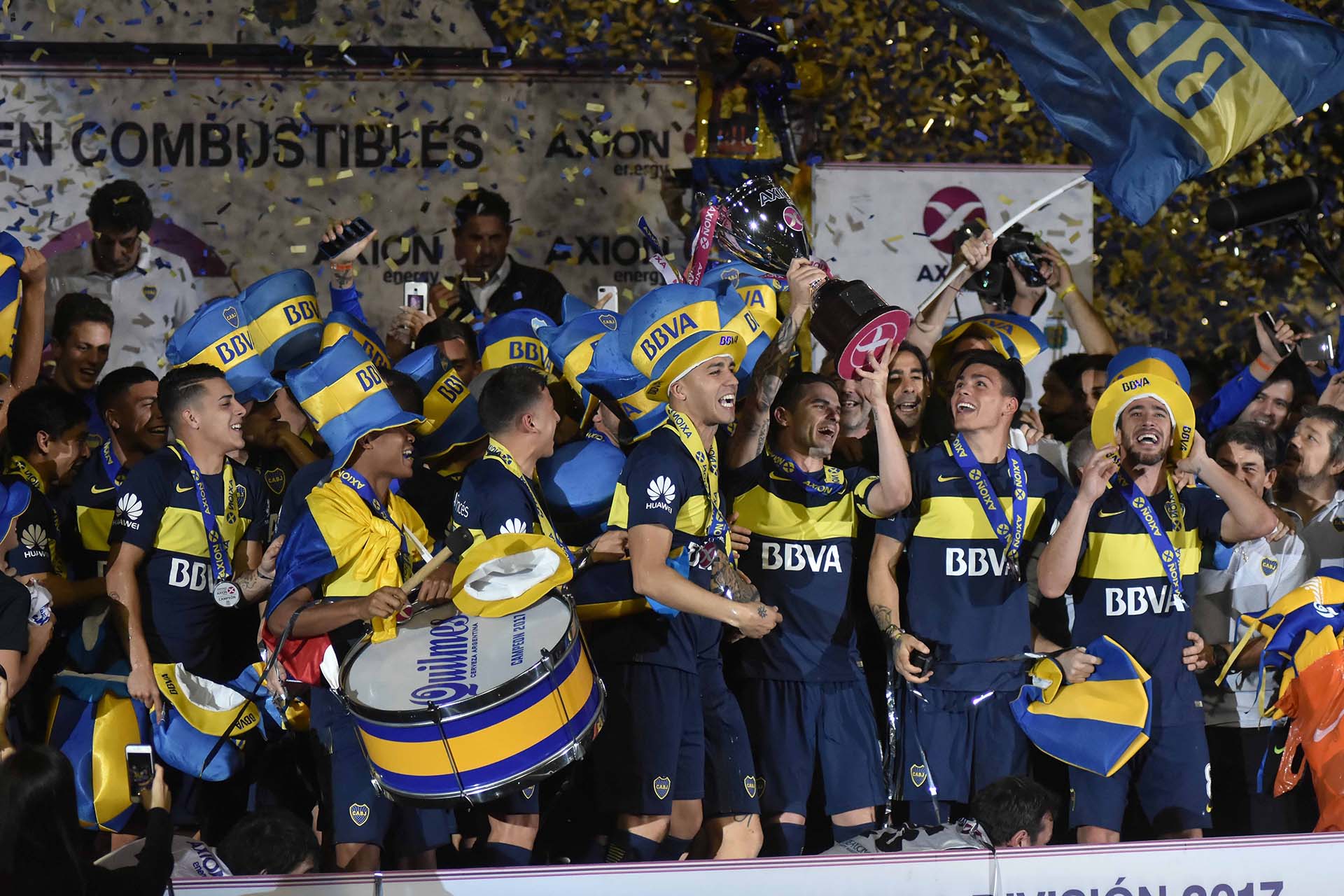 Boca festejó el título en la Bombonera. Foto: Infobae. 