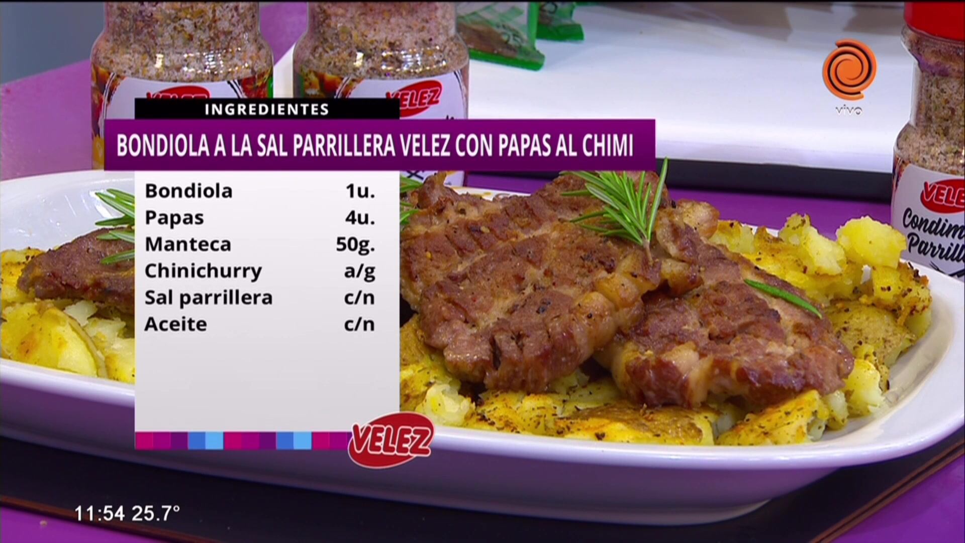 Bondiola a la sal parrillera con papas al chimi