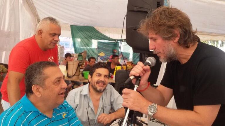 Boudou reapareció en el acampe en Plaza de Mayo