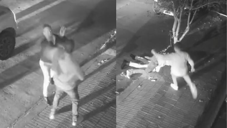 Brutal pelea a la salida de un boliche del Cerro quedó filmada.
