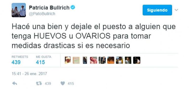 Bullrich: “Vamos a seguir adelante, hagan lo que hagan”