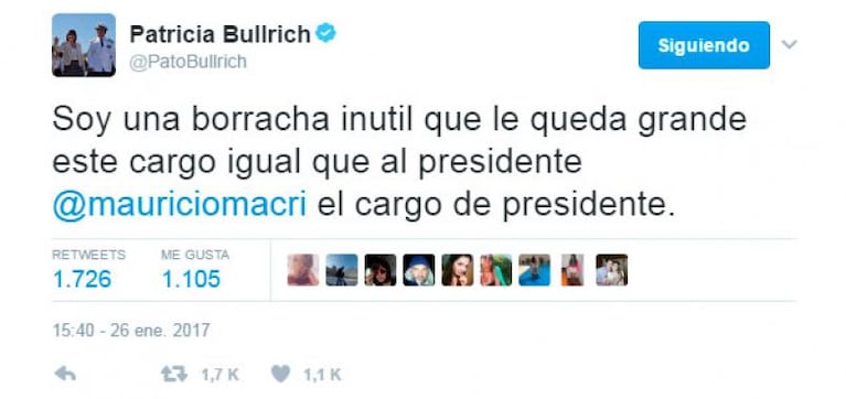 Bullrich: “Vamos a seguir adelante, hagan lo que hagan”