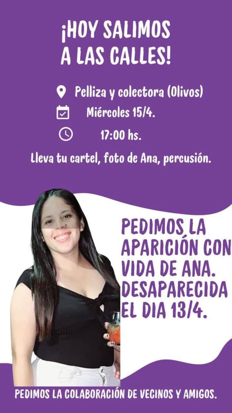 Buscan a una mujer desaparecida en Buenos Aires.