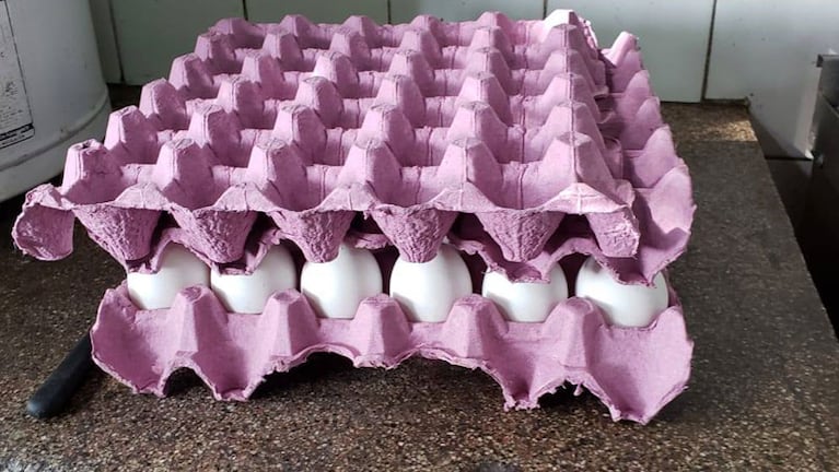 Cada huevo sale cinco pesos.