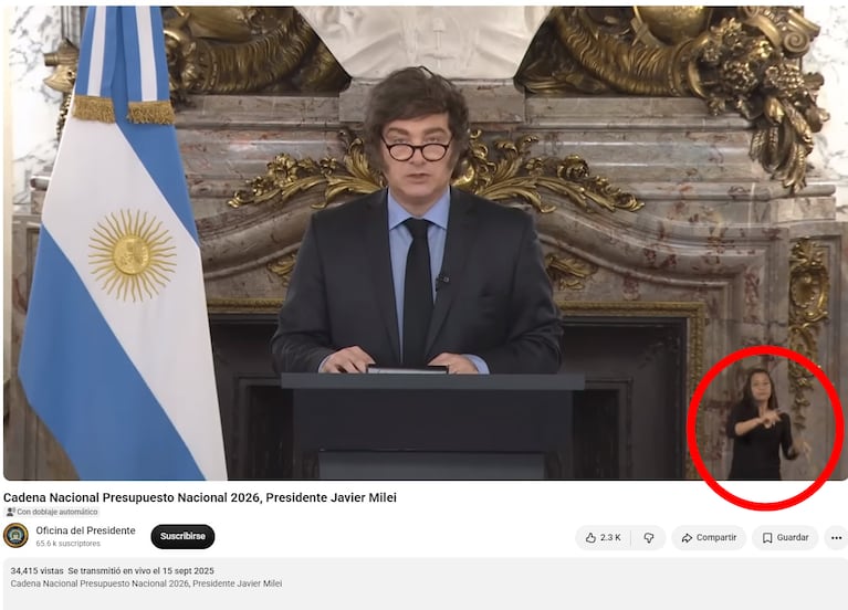 Cadena nacional del 1 de septiembre de 2025.