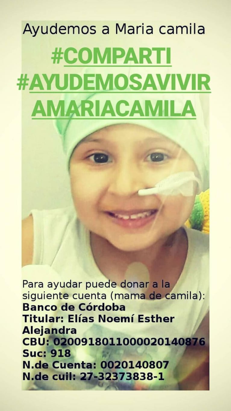 Cadena solidaria: una niña tiene leucemia y necesita ayuda