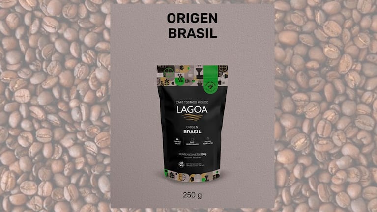 Café tostado molido Lagoa (origen Brasil) de 250 gramos.