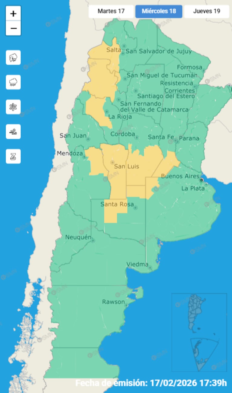 Calor pegajoso y alerta por tormentas en Córdoba: cuándo vuelve la lluvia