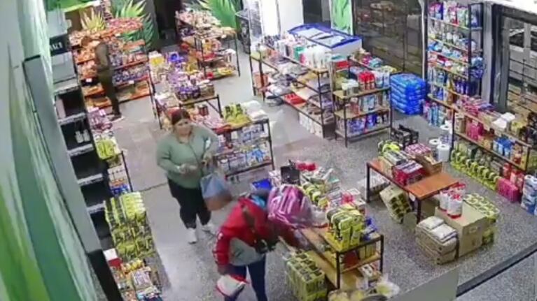 Cámaras de seguridad captaron a una ladrona serial de alcohol.