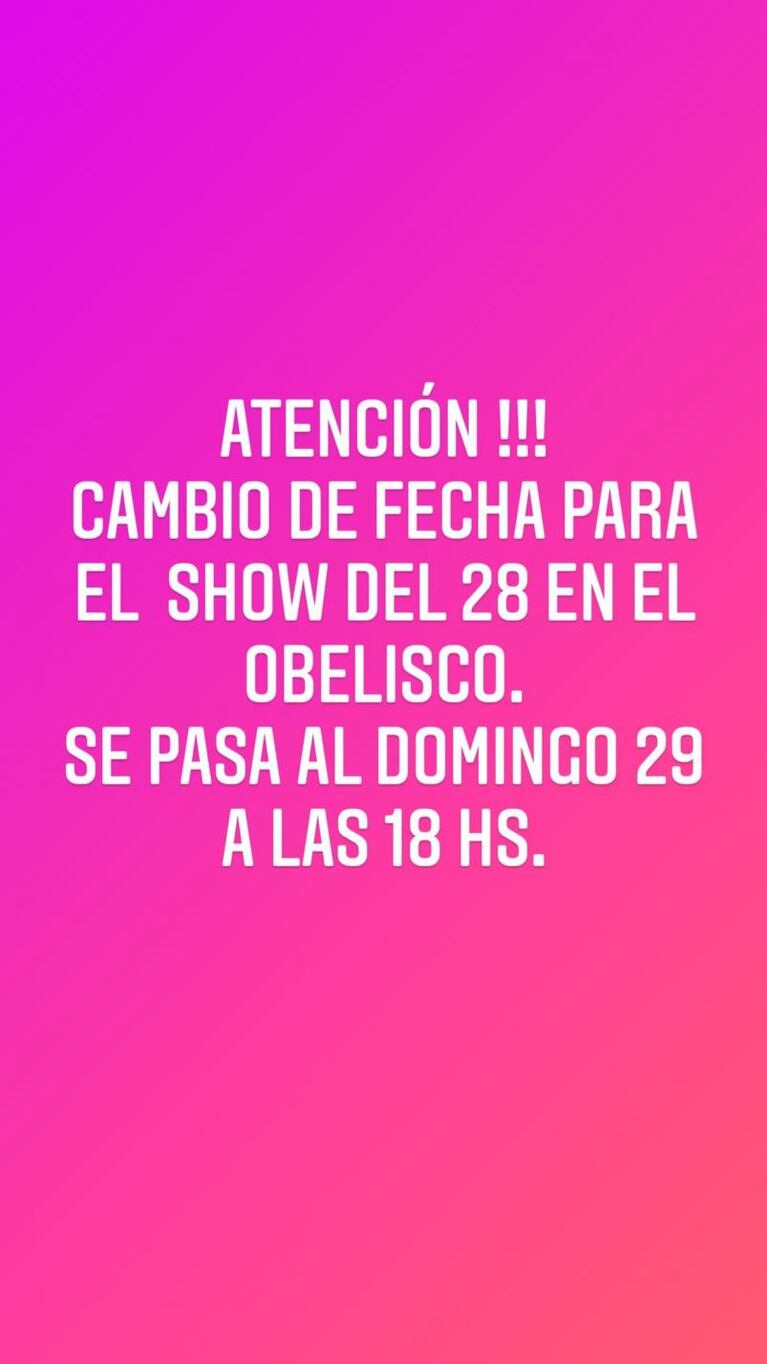 Cambio de fecha para el show de La Mona en el Obelisco