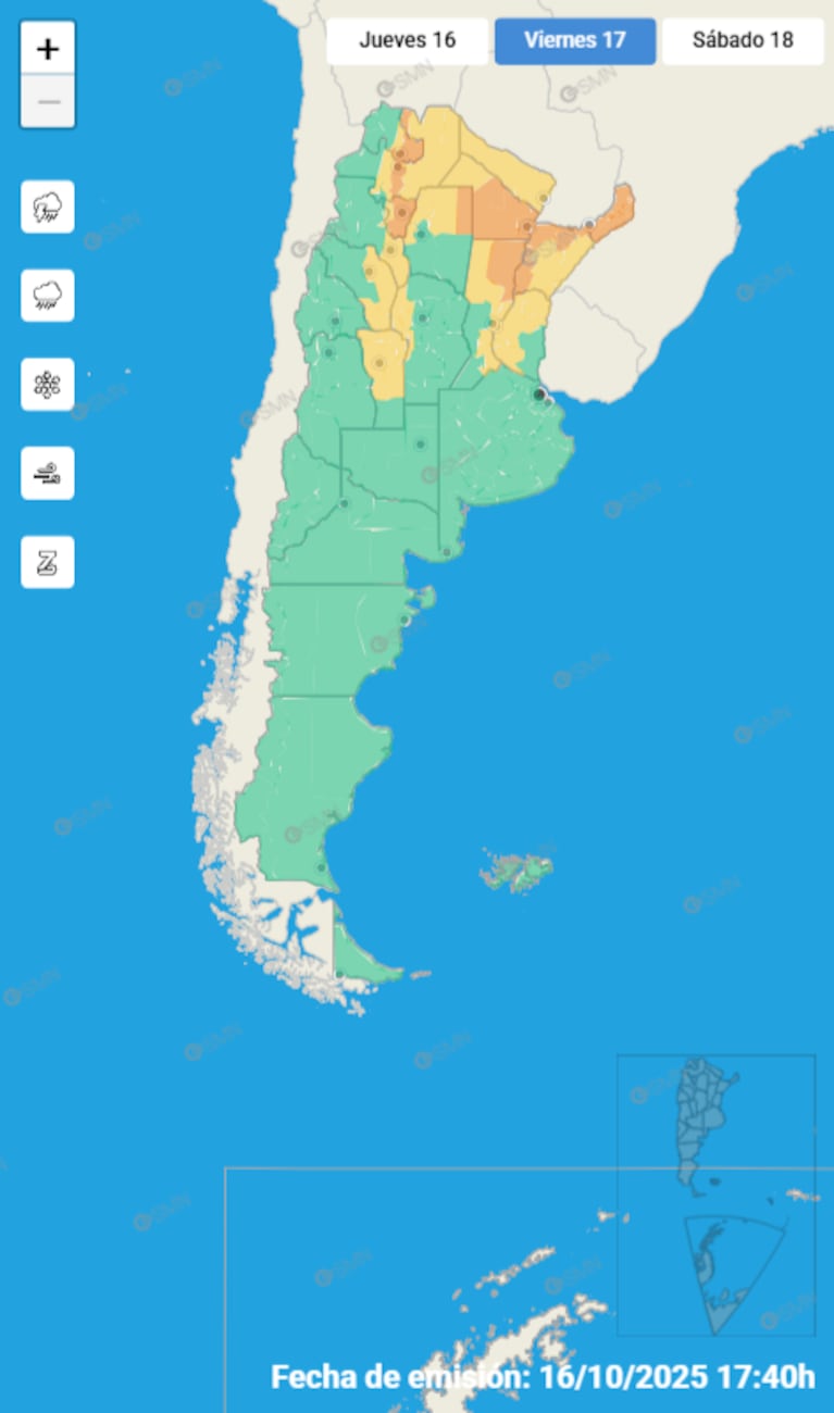 Cambio de tiempo en Córdoba: las zonas en alerta por tormentas con posible caída de granizo