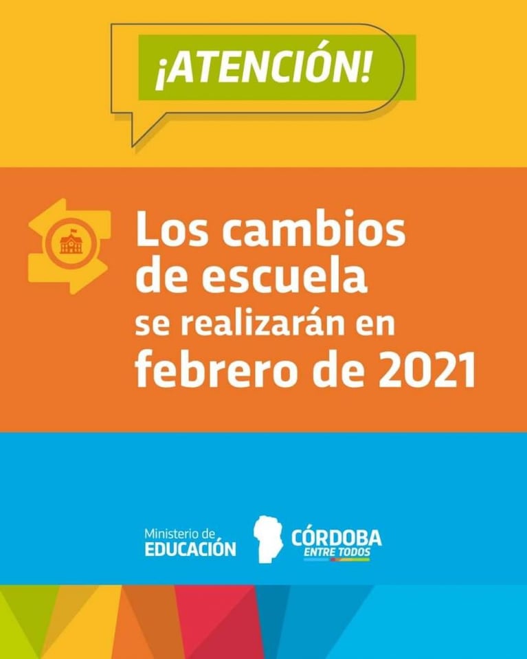 Cambios de escuela: confirman la fecha habilitada para el trámite en 2021