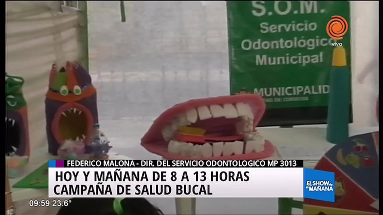Campaña bucal en la Plaza San Martín
