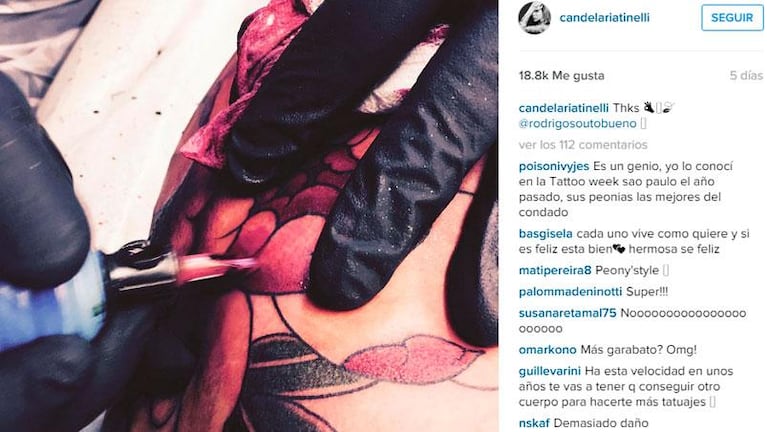 Cande Tinelli no se detiene y ahora reveló un nuevo tattoo