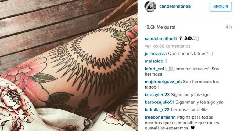 Cande Tinelli no se detiene y ahora reveló un nuevo tattoo