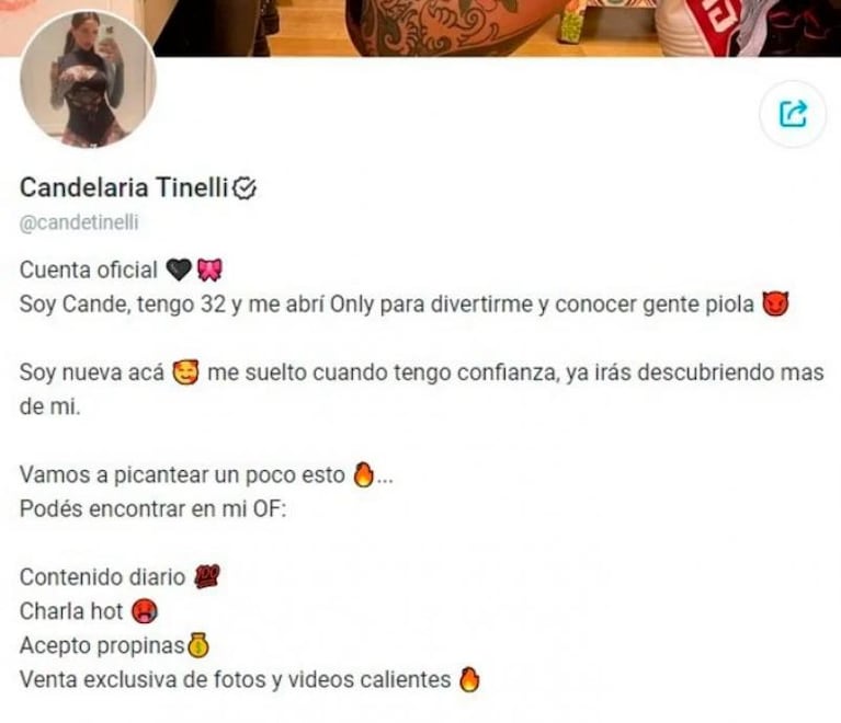 Cande Tinelli reveló por qué vende contenido erótico