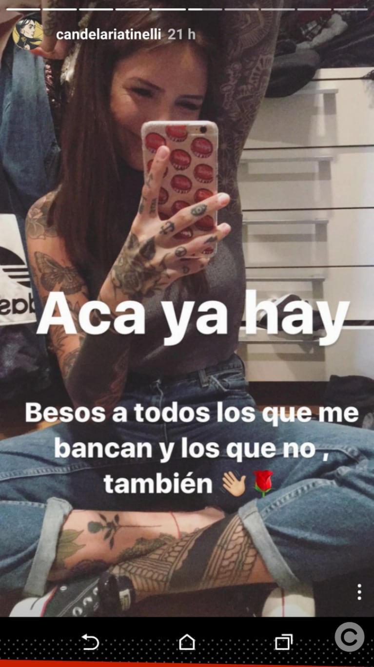 Cande Tinelli sigue encontrando lugares para tatuarse