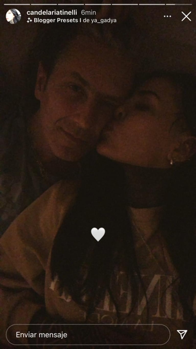 Cande Tinelli y Coti Sorokin publicaron una foto a los besos y después la borraron