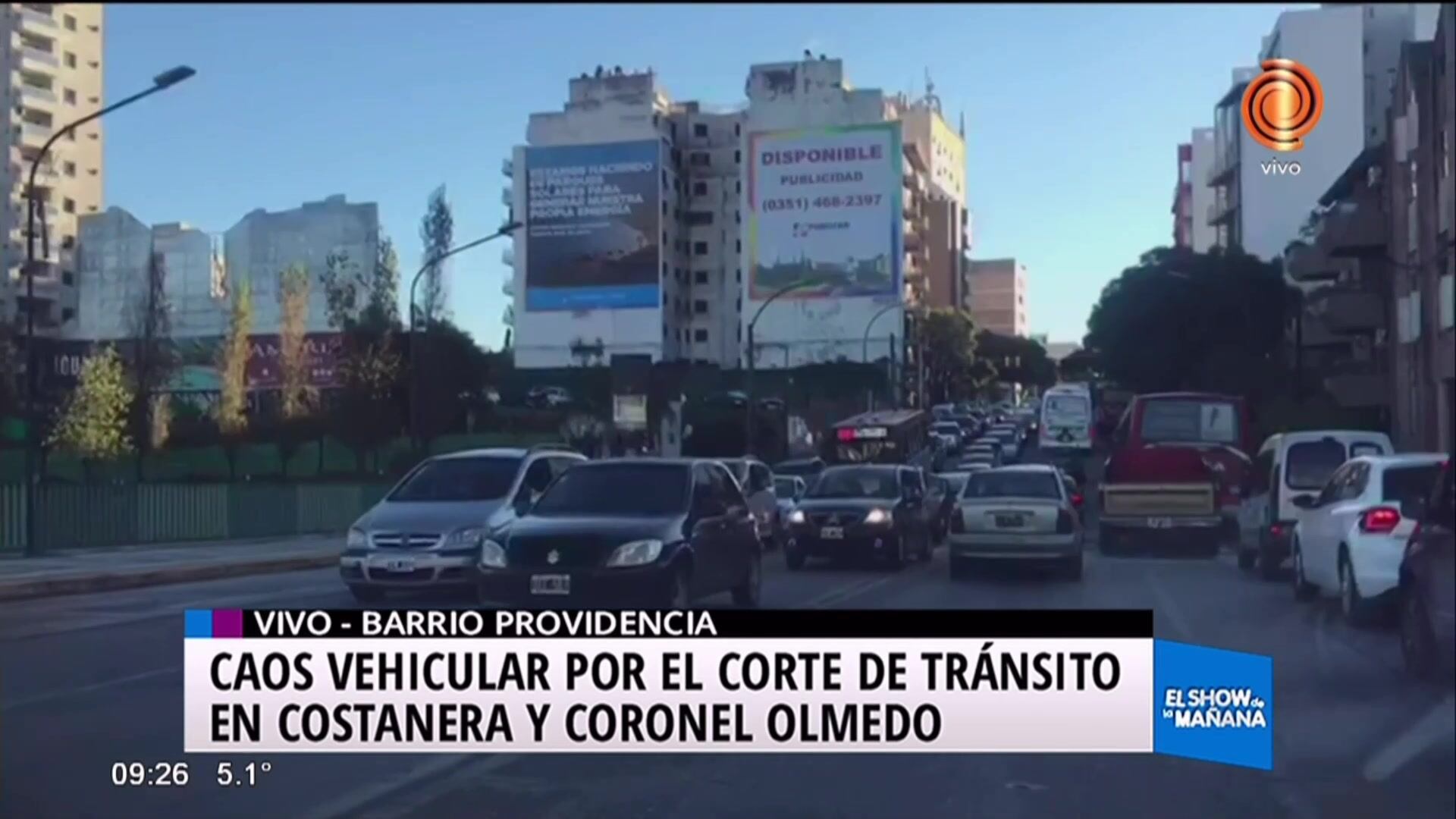 Caos vehícular en la Costanera y zonas aledañas