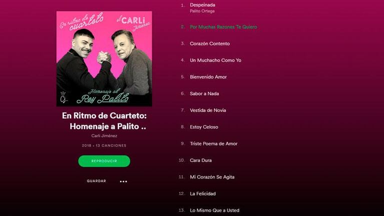 Carli homenajeó a Palito en un disco