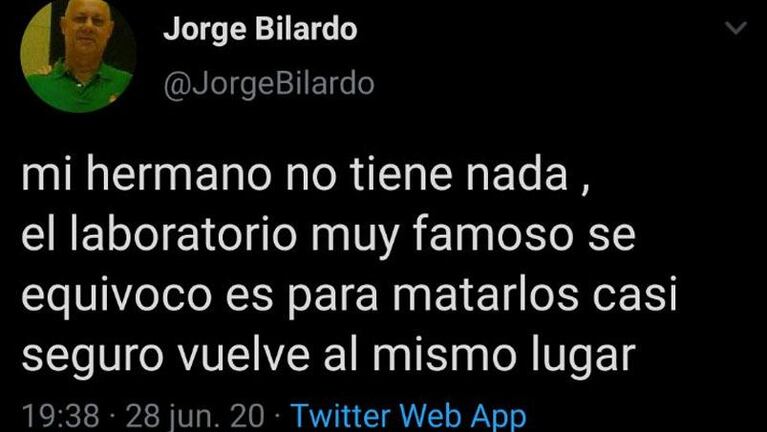 Carlos Bilardo no tiene coronavirus: su hermano explicó que "el laboratorio se equivocó"