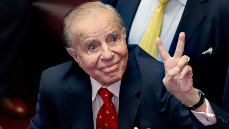 Carlos Menem continúa en la política a sus 88 años. Foto: NA.