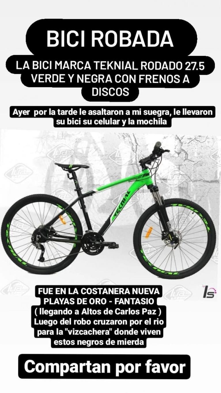 Carlos Paz: la tiraron al piso de los pelos y amenazaron con un arma para sacarle la bicicleta