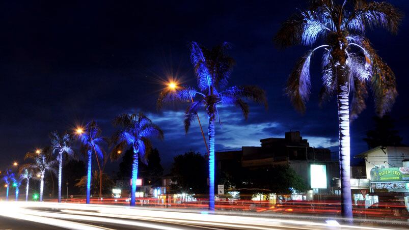 Carlos Paz se tiñó de azul y blanco por Talleres. Foto: Municipalidad de Carlos Paz.