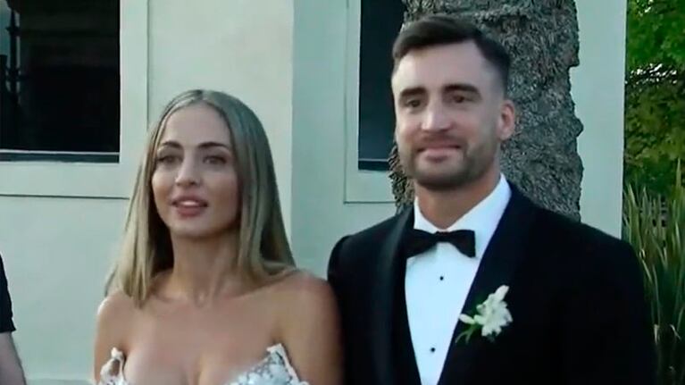 Caro y Nico hablaron ante los medios antes de festejar su unión en matrimonio.